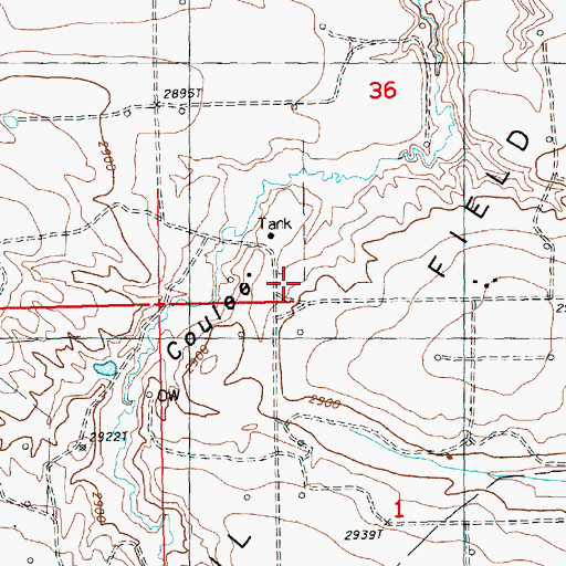 Topographic Map of 32N19E36CDCA01 Well, MT