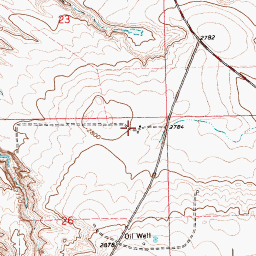Topographic Map of 32N19E26AABA01 Well, MT
