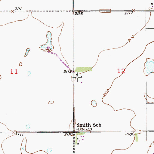 Topographic Map of 32N56E12CBBA01 Well, MT