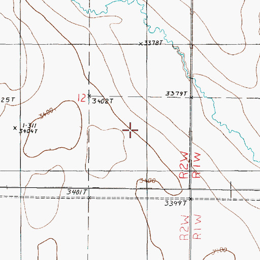 Topographic Map of 33N02W02DCAA01 Well, MT