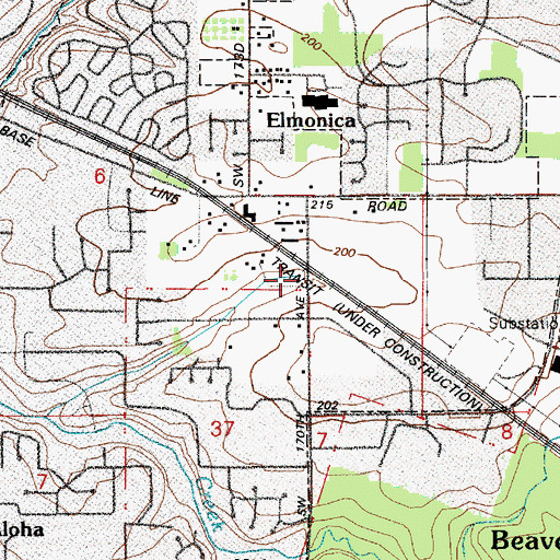 Topographic Map of Santa Rosa (historical), OR