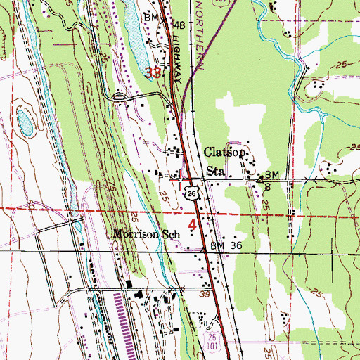 Topographic Map of Clatsop Station (historical), OR