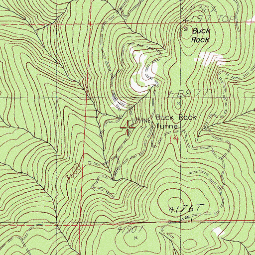 Topographic Map of Buck Rock Tunnel, OR