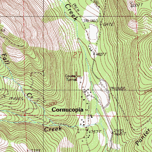 Topographic Map of Coulter Tunnel, OR
