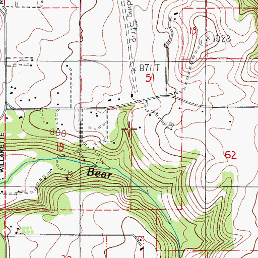 Topographic Map of Horn Airport, OR