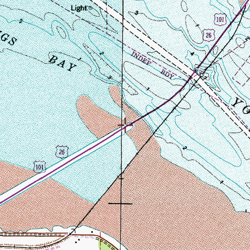 Topographic Map of Youngs Bay Bridge, OR