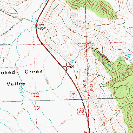 Topographic Map of Wright Ranch, OR