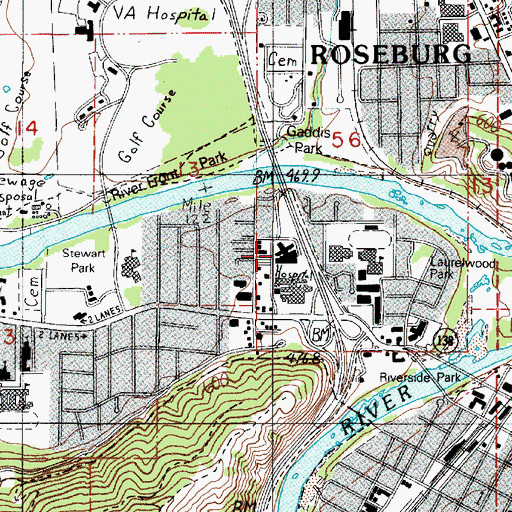 Topographic Map of Douglas County Home, OR