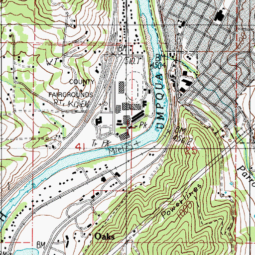 Topographic Map of Umpqua Park, OR