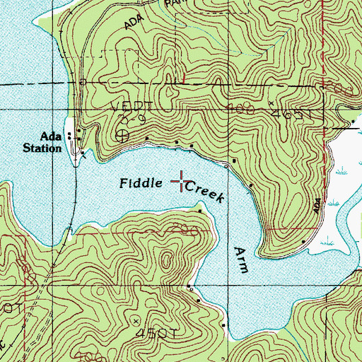 Topographic Map of Fiddle Creek Arm Siltcoos Lake, OR