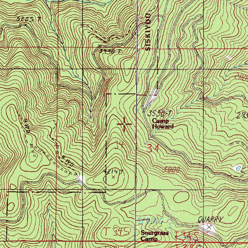 Topographic Map of Camp Howard, OR