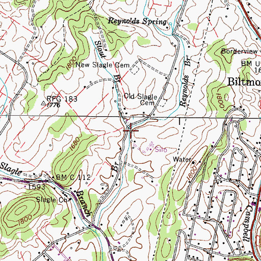 Topographic Map of Reynolds Branch, TN