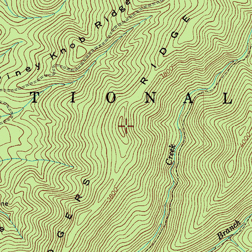 Topographic Map of Rogers Ridge, TN