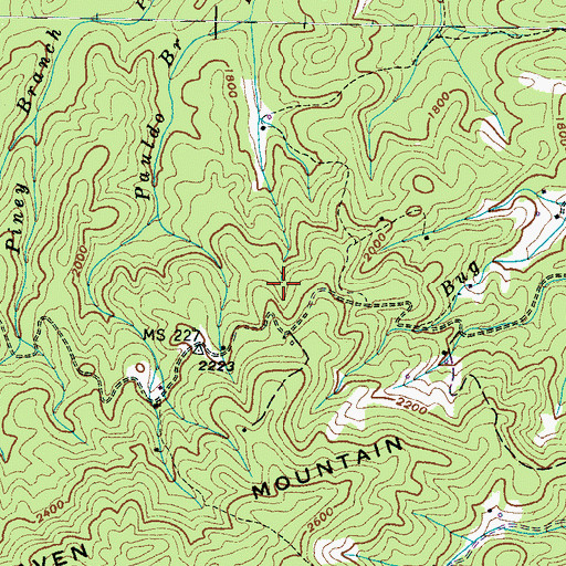 Topographic Map of Cherokee National Forest, TN