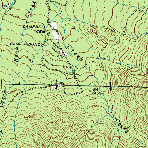 Topographic Map of Mountain Grove School (historical), TN
