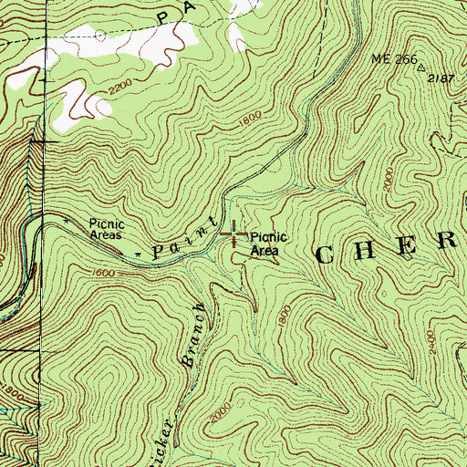 Topographic Map of Wadders Picnic Area, TN