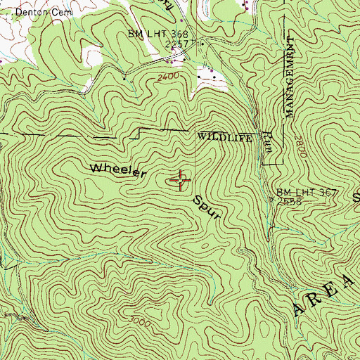Topographic Map of Wheeler Spur, TN