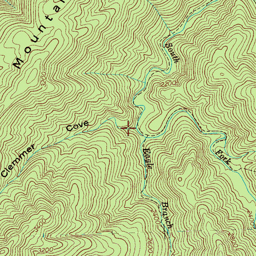 Topographic Map of Clemmer Cove, TN
