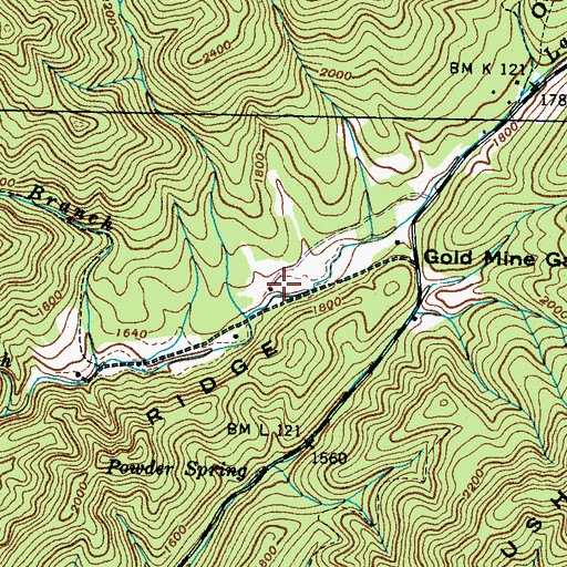 Topographic Map of Bubbling Spring Shooting Range, TN