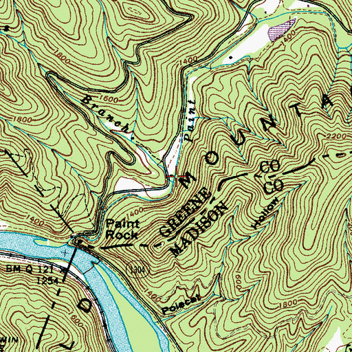 Topographic Map of Cummins Branch, TN