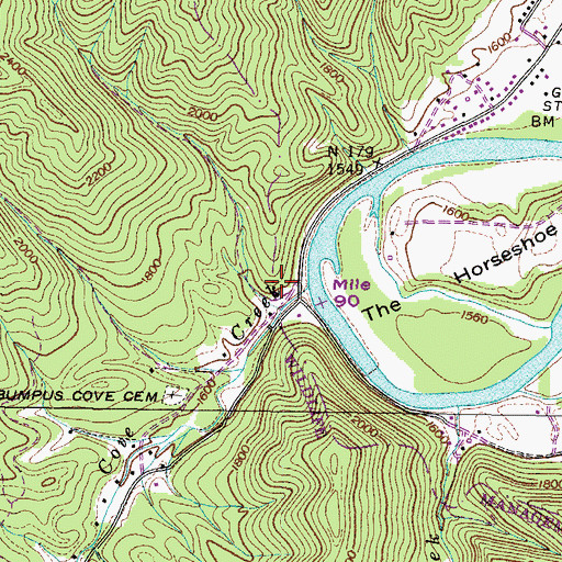 Topographic Map of Yates Spring, TN
