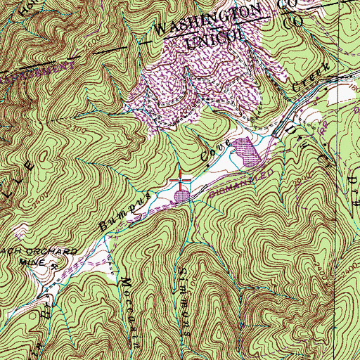 Topographic Map of Madcap Branch, TN