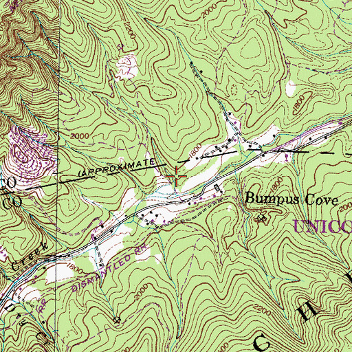 Topographic Map of Polly Hollow, TN