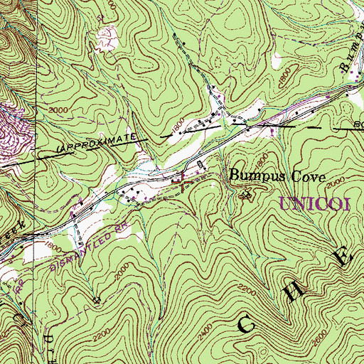 Topographic Map of Woodcut Hollow, TN