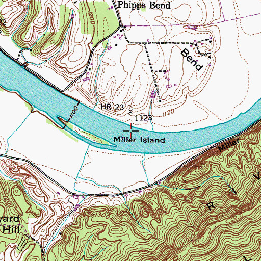 Topographic Map of Longs Shoals, TN