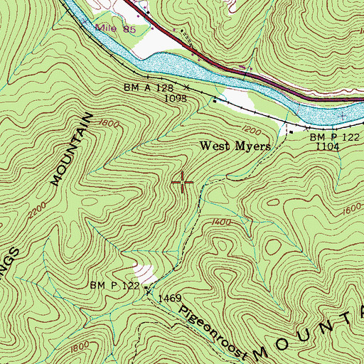 Topographic Map of Spence Mine, TN