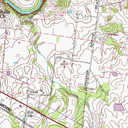Topographic Map of Bell Cemetery, TN