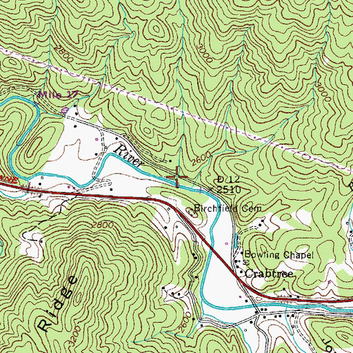 Topographic Map of Morlands Mill (historical), TN