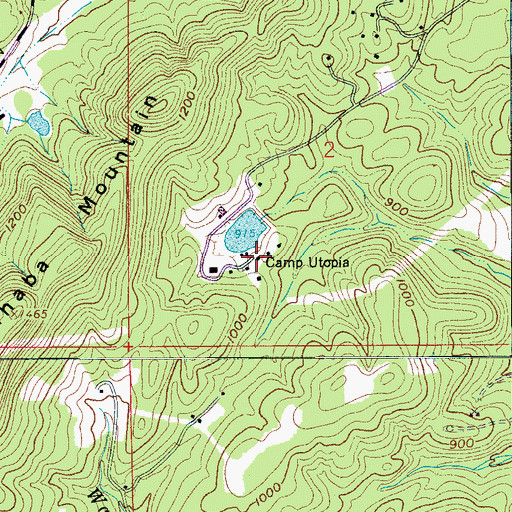 Topographic Map of Camp Utopia, AL