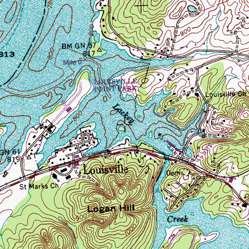 Topographic Map of Kellys Fort (historical), TN