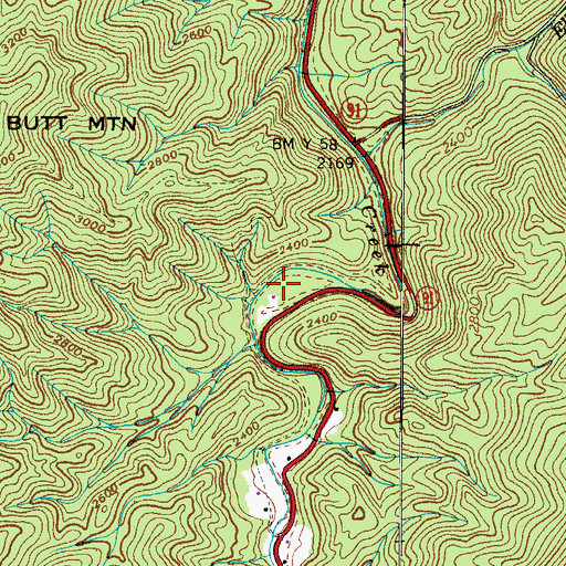 Topographic Map of Camp A-Hi-S-Ta-Di, TN