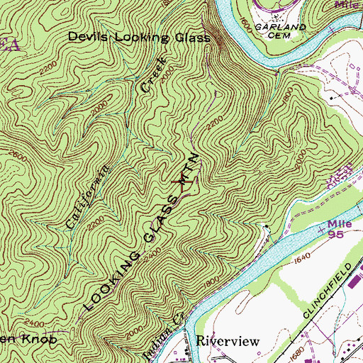 Topographic Map of California Trail, TN