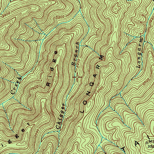 Topographic Map of Clark Creek Trail, TN