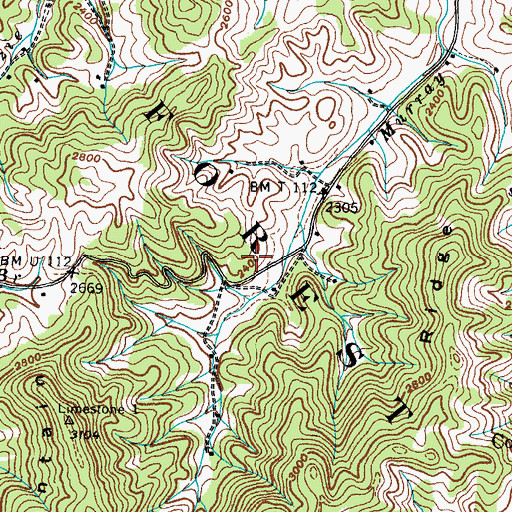 Topographic Map of Tilson Cemetery, TN