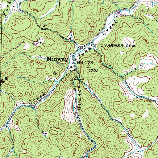 Topographic Map of Strange Hollow, TN