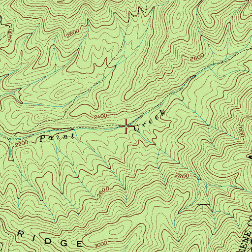 Topographic Map of Little Paint Creek Trail, TN