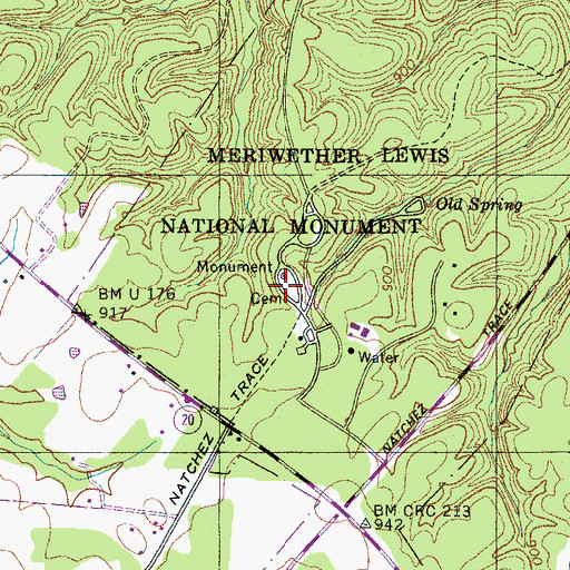 Topographic Map of Pioneer Cemetery, TN