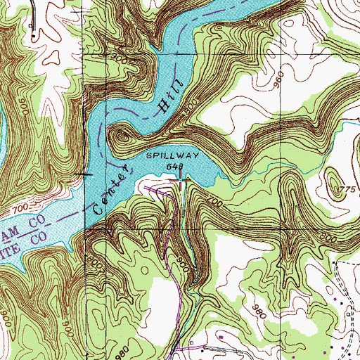 Topographic Map of Cane Hollow, TN