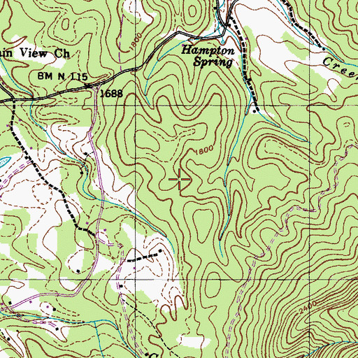 Topographic Map of Doctors Ridge Trail, TN