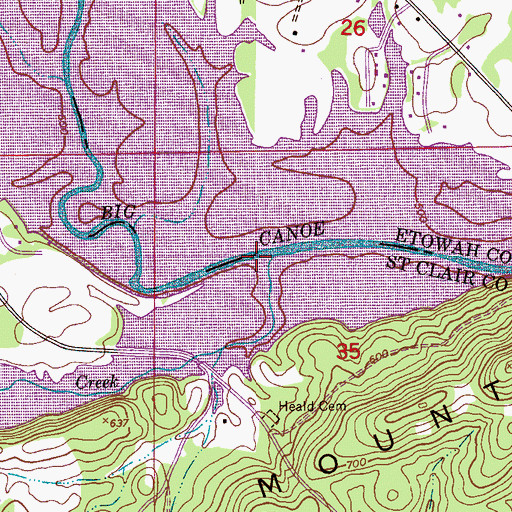 Topographic Map of Permeter Creek, AL