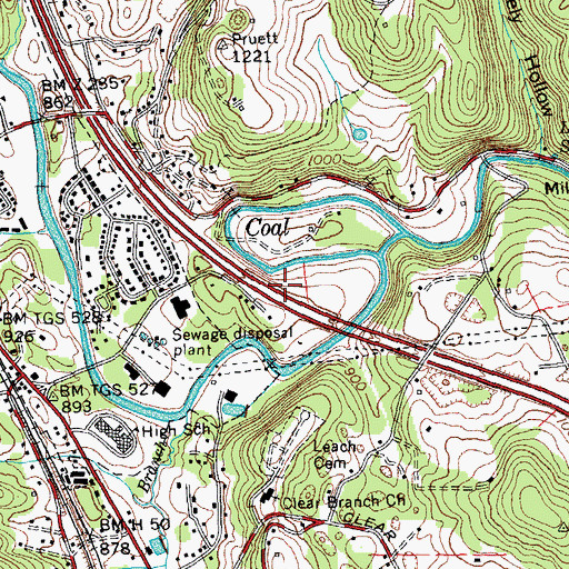 Topographic Map of Lake City East Division (historical), TN