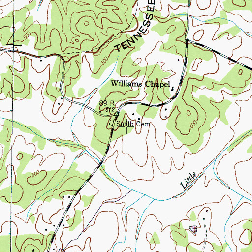 Topographic Map of Clarksburg Division (historical), TN
