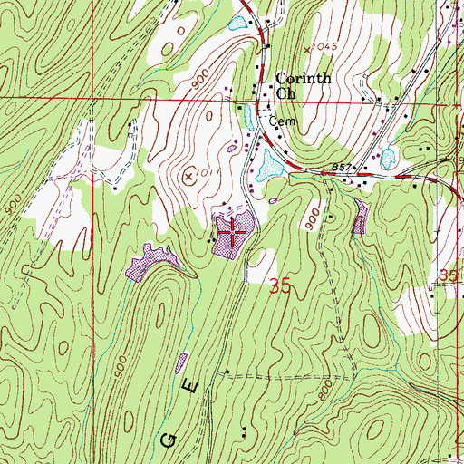Topographic Map of Minith Lake, AL