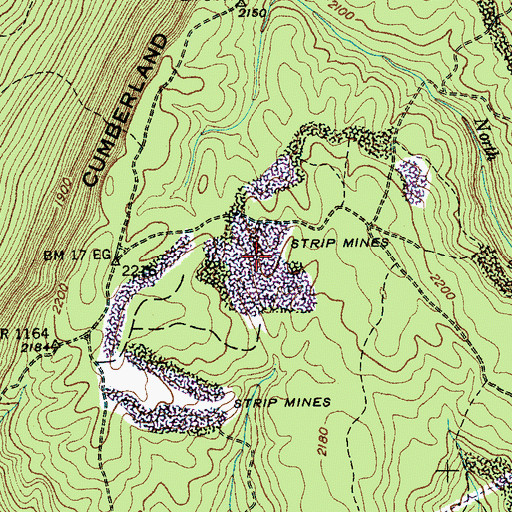 Topographic Map of Smith Number 3 Mine, TN