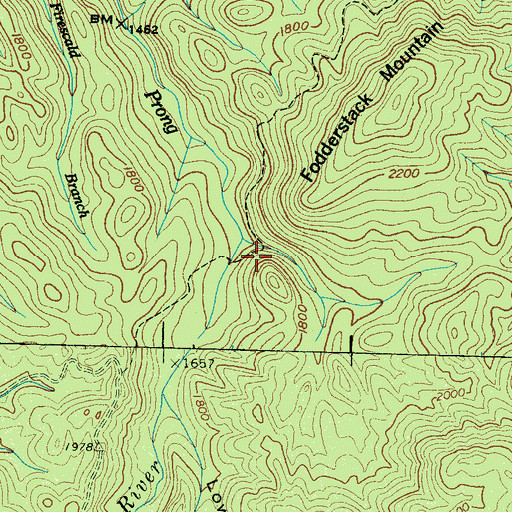 Topographic Map of West Prong Campsite, TN