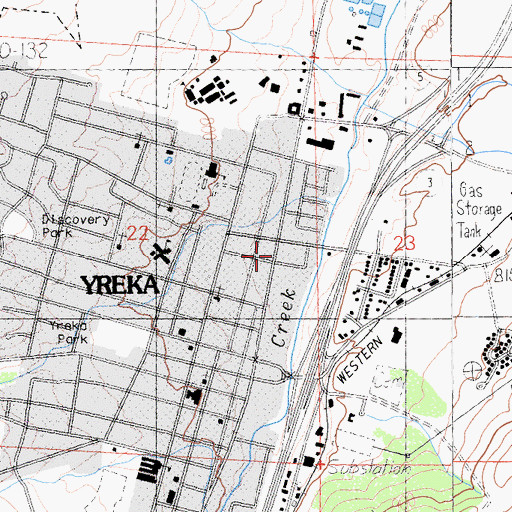 Topographic Map of Yreka, CA